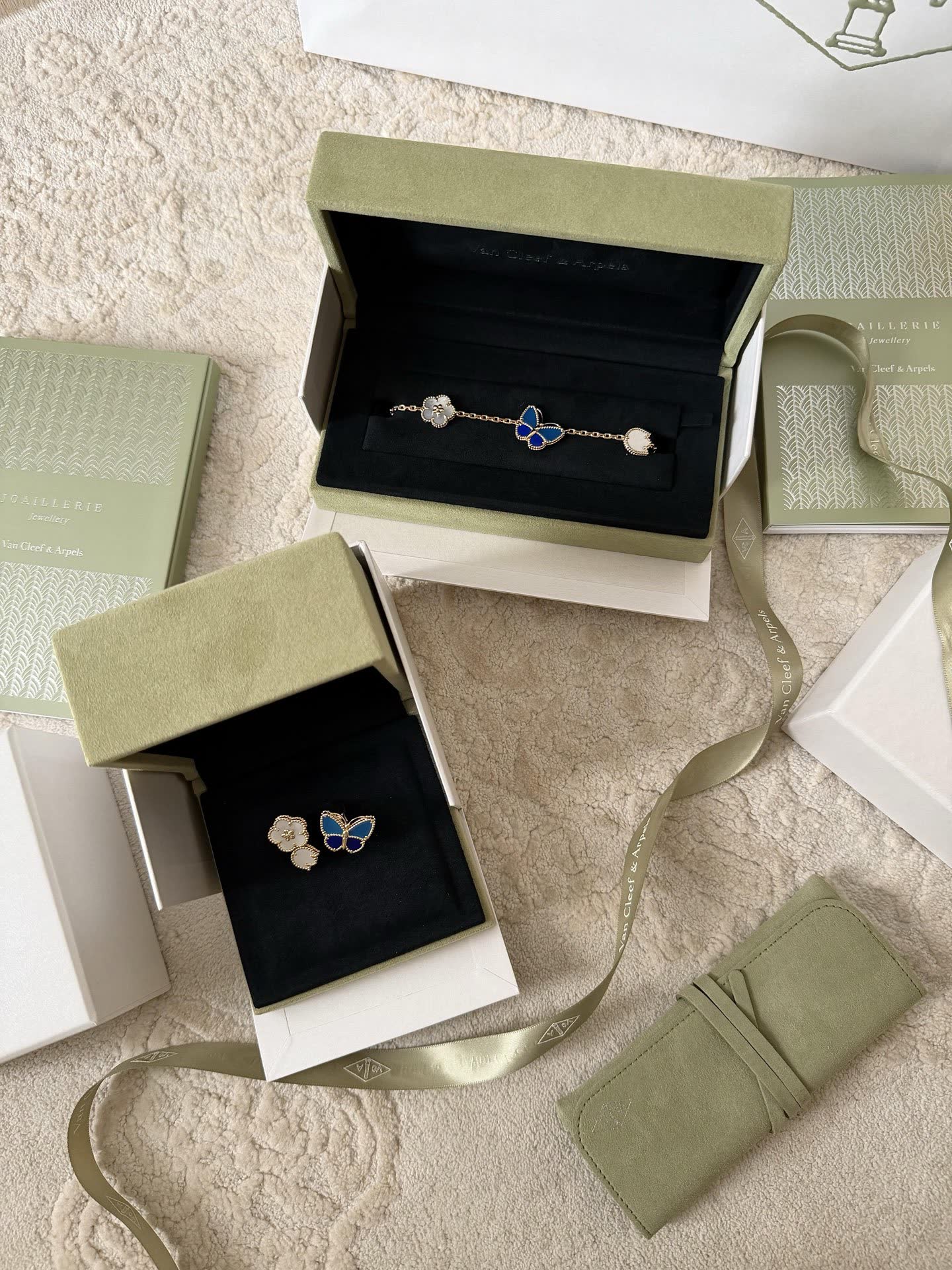 Van Cleef & Arpels Butterfly Ring and Bracelet Set